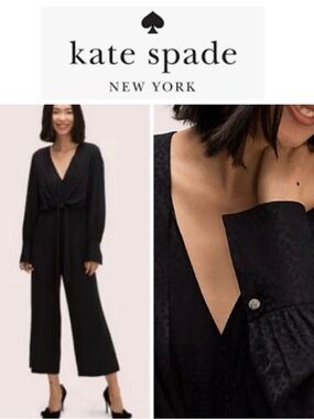 Kate Spade Jacquard Tie Front Jumpsuit